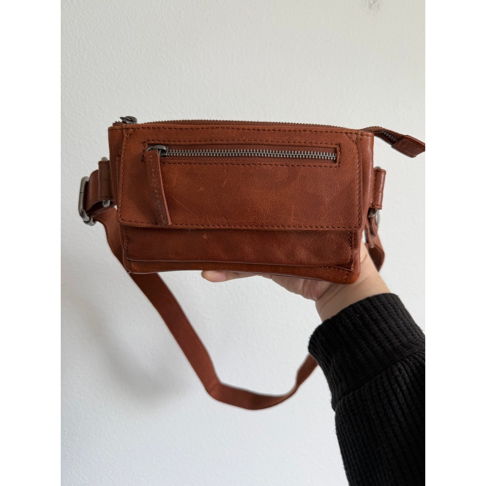 Spikes & Sparrow Cognac Leather Belt Bag Quiet Luxury Minimalist Sling Boho